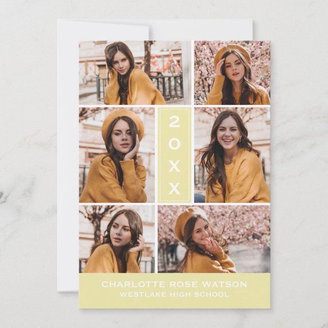 CHIC FOTO COLLAGE STUDENTEN INVITATION INBJUDNINGAR (Framsida)