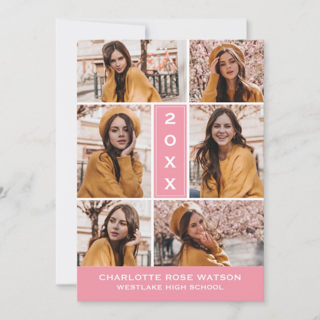 CHIC FOTO COLLAGE STUDENTEN INVITATION INBJUDNINGAR (Framsida)