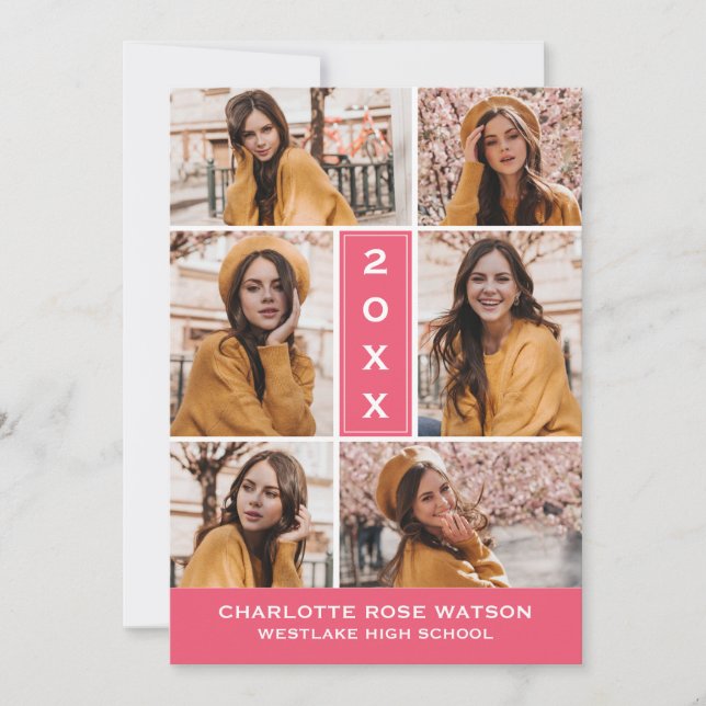 CHIC FOTO COLLAGE STUDENTEN INVITATION INBJUDNINGAR (Framsida)