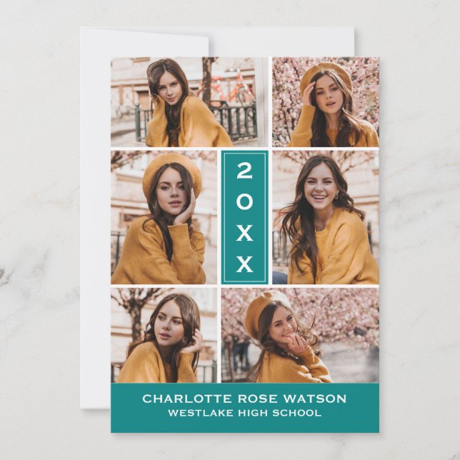 CHIC FOTO COLLAGE STUDENTEN INVITATION INBJUDNINGAR (Framsida)