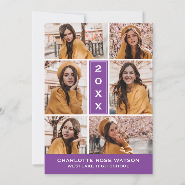 CHIC FOTO COLLAGE STUDENTEN INVITATION INBJUDNINGAR (Framsida)