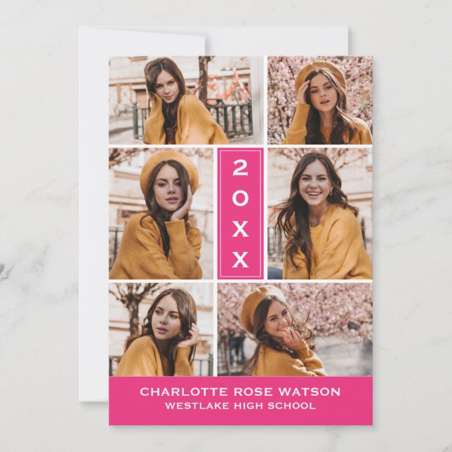 CHIC FOTO COLLAGE STUDENTEN INVITATION INBJUDNINGAR (Framsida)