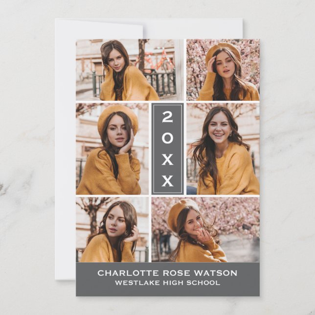 CHIC FOTO COLLAGE STUDENTEN INVITATION INBJUDNINGAR (Framsida)