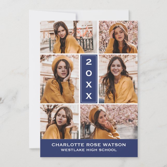 CHIC FOTO COLLAGE STUDENTEN INVITATION INBJUDNINGAR (Framsida)