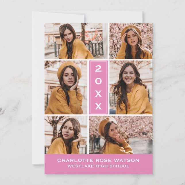 CHIC FOTO COLLAGE STUDENTEN INVITATION INBJUDNINGAR (Framsida)
