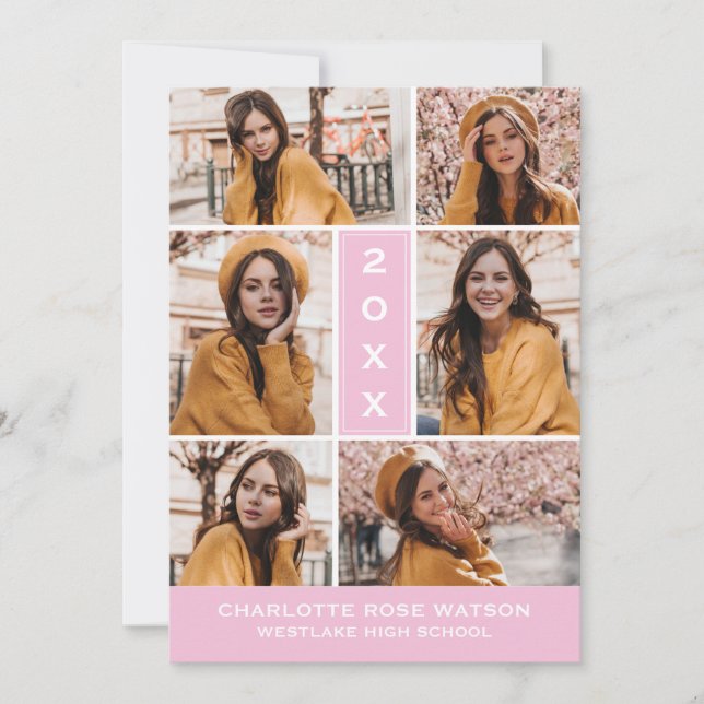CHIC FOTO COLLAGE STUDENTEN INVITATION INBJUDNINGAR (Framsida)