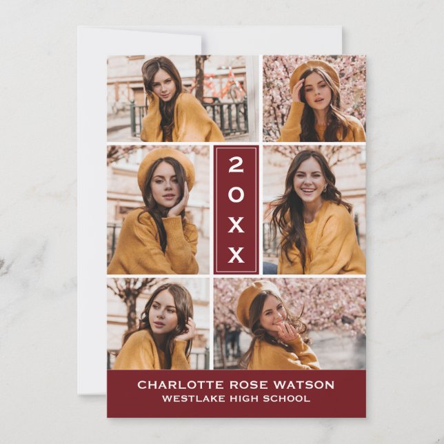 CHIC FOTO COLLAGE STUDENTEN INVITATION INBJUDNINGAR (Framsida)