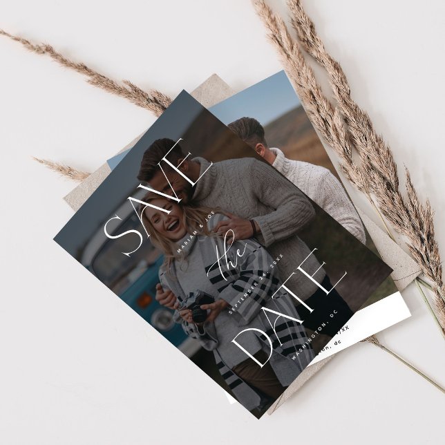 Chic Foto - stor Spara datum 2 Inbjudningar (Skapare uppladdad)