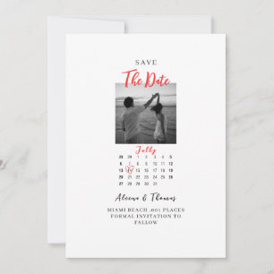 chic fotokalender i svart och vitt save the date inbjudningar