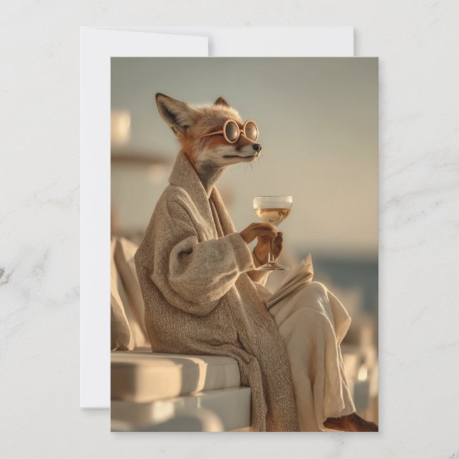 Chic Fox-uppmjukning i Stil Inbjudningar (Framsida)