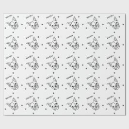 Chic Fransk Bulldog Line Art: Redigera texten Presentpapper