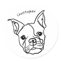 Chic Fransk Bulldog Line Art: Redigera texten