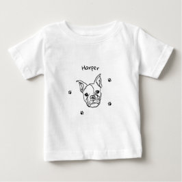 Chic Fransk Bulldog Line Art: Redigera texten T Shirt
