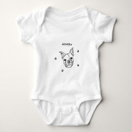 Chic Fransk Bulldog Line Art: Redigera texten T Shirt