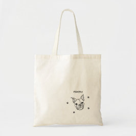 Chic Fransk Bulldog Line Art: Redigera texten Tygkasse