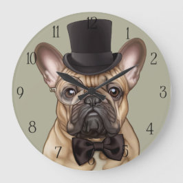 Chic Fransk Bulldog Stor Klocka