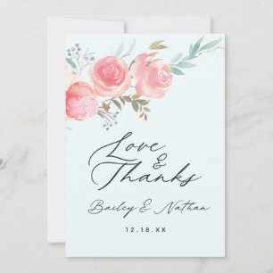 Chic Fransk Garden Blommigt Bröllop Kärlek och tac Tack Kort