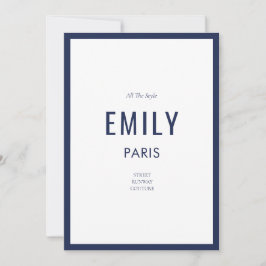 Chic Fransk Navy Beauty/Mode Brand Note Card