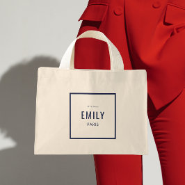 Chic Fransk Navy Beauty/Mode Brand Promo Mini Tygkasse