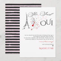 Chic fransk parisiska Hon sa oui bröllopsdusch