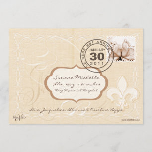 Chic Fransk Romantik Birth Notice of Meddelande
