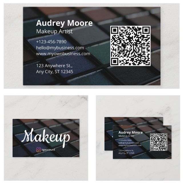 Chic Freelance Makeup Artist Templates Visitkort (Chic Freelance Makeup Artist Templates Business Card
)