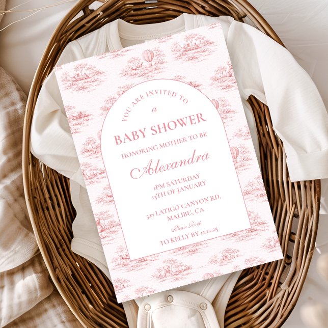 Chic French Toile Baby Shower Inbjudningar (Skapare uppladdad)