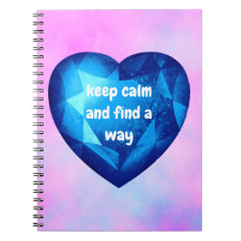 Chic fresh blue Diamond quote affirmation Anteckningsbok