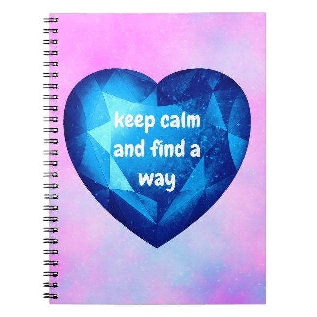 Chic fresh blue Diamond quote affirmation  Anteckningsbok (Framsidan)
