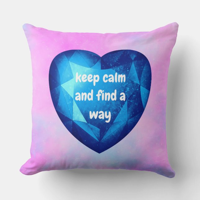 Chic fresh blue Diamond quote affirmation  Kudde (Framsida)