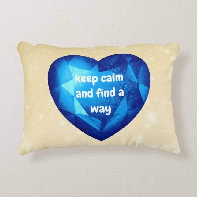 Chic fresh blue Diamond quote affirmation  Prydnadskudde (Framsidan)