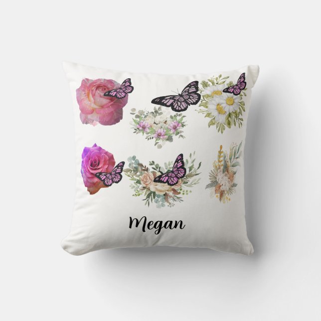 Chic fresh bridal  wonderful flowers foliage kudde (Framsida)