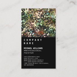 Chic Fresh Leaves Black - Simple Elegant Metal Visitkort