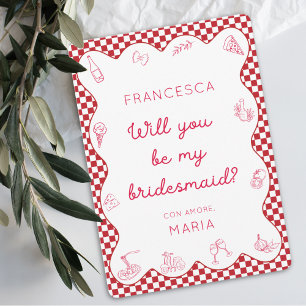 Chic Frieri av timodig italiensk-tematisk Bridesma Anteckningskort