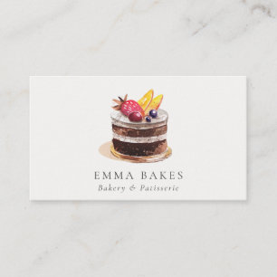 CHIC FRUKT BLOMMIGT CAKE PATISSERIE CUPCAKE BAKERY VISITKORT