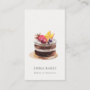 CHIC FRUKT BLOMMIGT CAKE PATISSERIE CUPCAKE BAKERY VISITKORT