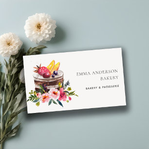 CHIC FRUKT BLOMMIGT CAKE PATISSERIE CUPCAKE BAKERY VISITKORT