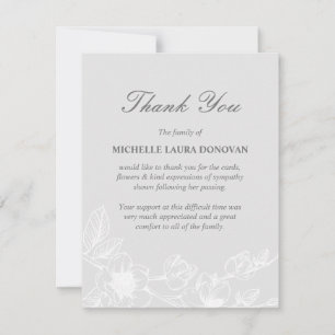 Chic Funeral Photo Tackkort Silver Magnolia Tack Kort