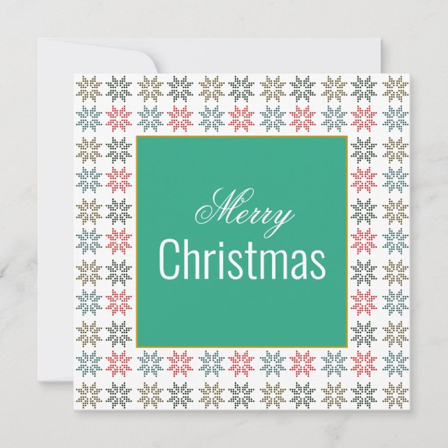 Chic Fyra Poinsettia Motif-jul, Personlig Kort (Framsida)