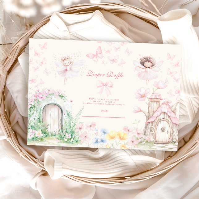 Chic Garden Blommigt Fairy Princess Diapper Raffle Tilläggskort (Skapare uppladdad)