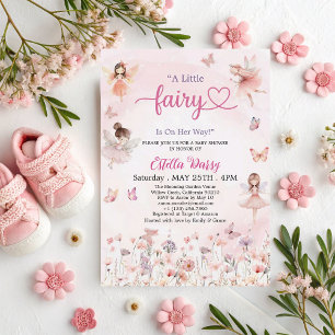 Chic Garden Blommigt Fairy Princess Girl Baby Show Inbjudningar