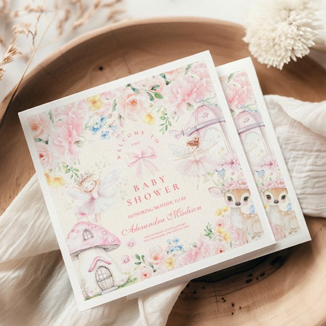 Chic Garden Blommigt Fairy Princess Girl Baby Show Pappersservett (Skapare uppladdad)