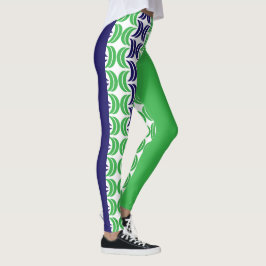 Chic Geometri: Blått Grönt Modern Leggings
