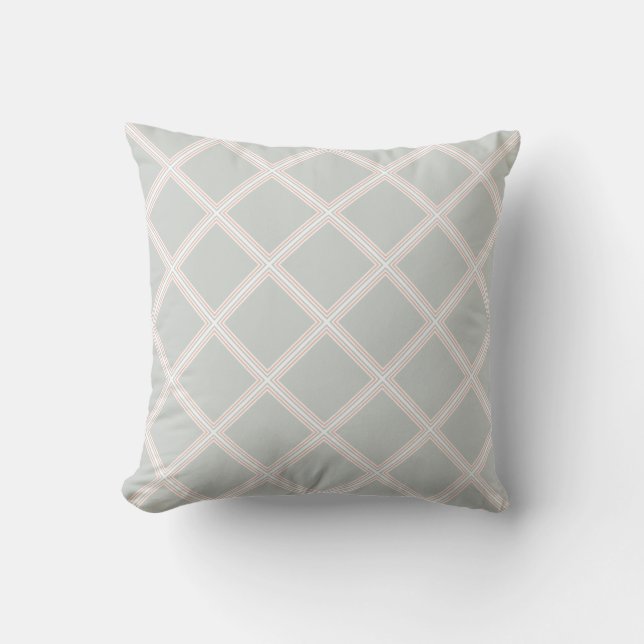 Chic Geometric Designad Pastel Grönt Orange White Kudde (Framsida)