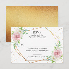 Chic Geometric Gold Foil Blommigt Bröllop OSA Inbjudningar