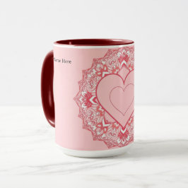 Chic Geometric Heart Mandala Personalized Mugg