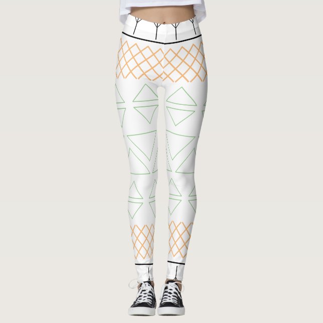 Chic Geometric Pattern Print Leggings (Framsida)