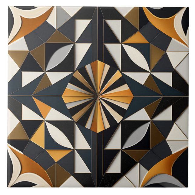 Chic Geometric Patternated Ceramic Tiles Kakelplatta (Framsidan)