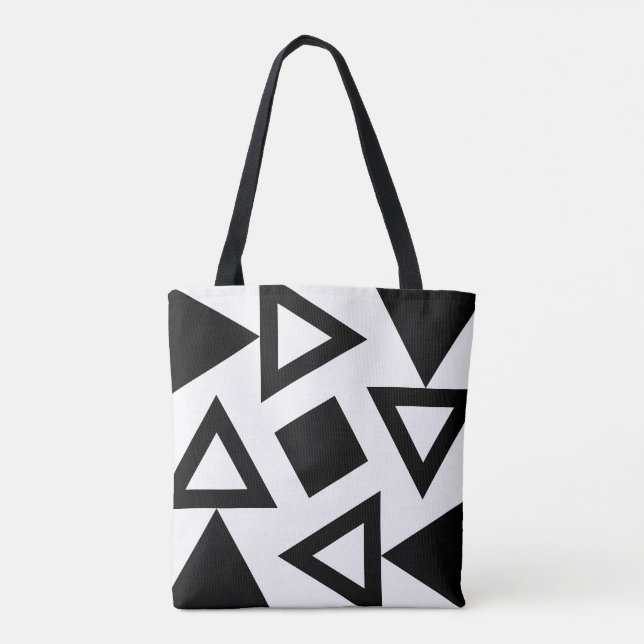 Chic Geometric Triangle Mönster Tote Bag Tygkasse (Baksida)