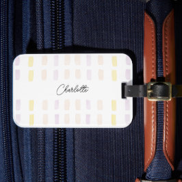 Chic Geometric Watercolor Monogrammed Bagagebricka